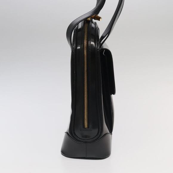 GUCCI Bamboo Shoulder Bag Enamel Black Gold 001 1075 1650 0 - Picture 5 of 12